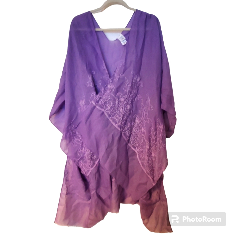 80. Time And Tru S/M Women's Casual Kimono Beach Cover Up Cape